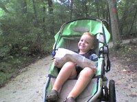 ATT00015  This is day 2 - Tuesday. We were up at normal time and off on adventures! We went to base to run some errands, including making sure all the paperwork was in order for our return trip. Then to Smithville Park to run on the nature trails that weave through woods, along a stream, and over a floating bridge on a lake. It was really a great trail. Very well done.