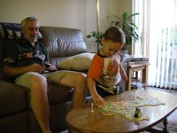 IMGP4817  They got him a nice train set puzzle, too.
