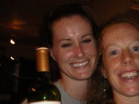 imgp6149  My friend Dana and I after a wild night walking the dogs and child on the marsh trail. Funny that the wine label matched the evening. (I only had a sip!)