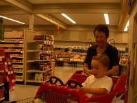 imgp9121  We thought we had this new cart in the bag today since we showed up at the commissary 4 min after opening, but both cool "rocket carts" were gone! Gramma and Sam chased down a cart at checkout and got it from the lady and little girl when they were done. Nice score!