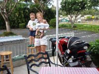 2008-06-08Bob'sPizzaKailua (2)  Here are my two boys out to Bob's pizza for dinner a week ago. We went on a long family walk to the beach then back into town for errands.