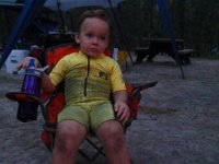 P8230196  Doesn't he look like he's 13 with these faces? Waiting to get more s'mores on the second night of camping.