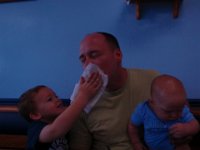 P8090008  Wiping pancakes off daddy's mouth :)