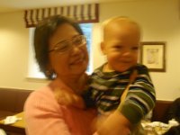 P4220042  Sorry so blurry - this is Mary's mom, Caridad (Cari). She loves the boys and always shows their pictures around her office.