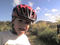 ATT00053  Out on a bike/run around the fish ponds. We saw some special friends today - puffer fish, racing fish (a family of four doing sprints across the little canal) and even an eel or moray.