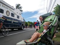IMGP3032  This Kailua Independence Day Parade is something else - two hours long! The boys enjoyed it all, especially the trucks. Could use some more music but it is an election year so many entries were politicians and their cadre. I managed to accidentally pick a spot next to some well-connected folks who were able to give me the bios of the candidates as they strode over to shake hands with us.