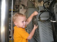 IMGP0931  Ben having a date with mommy - checking out the periscope area of a submarine.