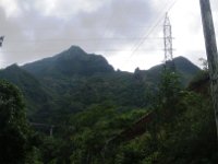 IMGP1825  Looking back up the Old Pali to the new Pali Hwy crossing over.