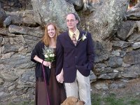 DaveAlliCaff  Our wedding day on New Year's Eve, 2001. I remember a few funny looks when this shot was taken, but it seemed so natural to me to have my doggie girl in the picture.