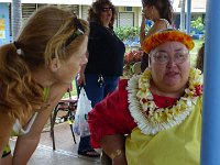 2011-05-25KindergartenGraduationKainalu (6)AlliAndKumu  Talking to Kumu Leilani who does all the Hawaiian culture instruction. She is a gem.