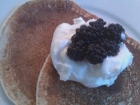 IMAG0729  Feeling like such a farm mom, Dave was away last weekend so we ventured out into the webby woods (spiderlings all over creating webs!) to forage for blackberries to make crepes. That whipped cream I made ALL BY MYSELF. I guess it is not too hard, but I felt very mature making whipped cream.