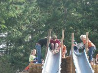 IMGP4875  The Harvest Fair "land slide"! Sam going down on left.