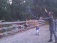 IMAG0918  A little roping fun was had by all! Jeremy gives it his best shot.
