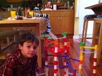 built up  Sam loves marble runs - he is quite a builder. Got this set up right away before moving on to any other presents.
