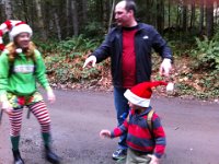 Christmas Eve hike2  Mom grabbed a few shots of my elf outfit...