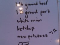 IMAG1222  I keep a list of what we need on a white board then take a picture of it to go to the market.