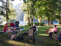 IMGP7109  I think this was my favorite dinner - using the camping grill and my SUP as a long serving table.
