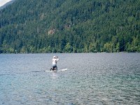 IMGP7185  Popr went out on the SUP - almost all the way across the lake to see Dave!