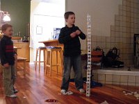 IMGP7800  Getting taller! I'm on the phone with Nana as he is building, so she's getting the play-by-play :)