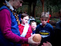 IMGP8404  The next "event" was hurling the coconut. Well, they are not very fresh here, so they are a little brittle I think. Jeremie's throw cracked it wide open!