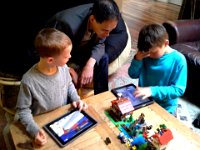 20140416 164400  Ben and Kai are showing Paulo Minecraft!