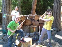 20140725 151918  But I had broken a mawl, so we had to go to ACE to buy an axe, which turned into 4 axes. Bad mommy. But we needed a new axe for Ben, and a guest axe for Alex. And Sam needed a bigger axe.