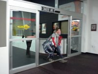 20141017 185940  Sam walking out after practice. Wish it wasn't blurry. He moves fast. He's so cool. This bag plus gear is 30 pounds.