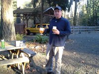 20141115 140726  I'm out chopping wood - I love seeing Dave come out with some Duvels!