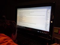 20150209 165456  Sam doing a prealgebra2 course online through Art of Problem Solving. Excellent course and interesting delivery - like a chat room. Sam really likes it.