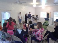 20150430 115838  Teens who are working to restore the old Bakery Building as a community center. They gave a great presentation and shared historic photos with the kids. We had 12 kids and 5 adults along.