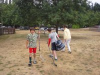 20150711 113941  Leaving a roller hockey game. I actually have all of us in this picture - Sam, Gramma and Ben, Dave, Richard way in the background.