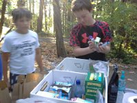 20150819 083538  Packing lunches from banker boxes full of food options.
