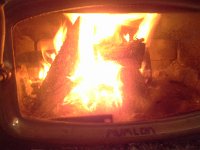 20160519 190932  A little chilly out...enjoy a fireplace while I can. There's no fireplace in the house in Japan.