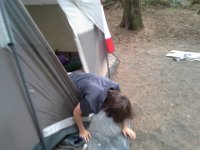 20160813 084118  Help! Hayden falls out of the tent in a desperate bid for freedom!