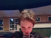 DSC 0143  Sam can hold up an entire glass filled with water!